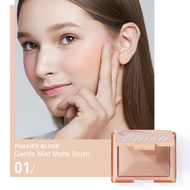 Pudaier Matte Blush Palette with Mirror Makeup Soft Mist Cheek Blush Powder 9 colors