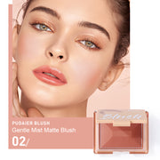 Pudaier Matte Blush Palette with Mirror Makeup Soft Mist Cheek Blush Powder 9 colors