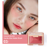 Pudaier Matte Blush Palette with Mirror Makeup Soft Mist Cheek Blush Powder 9 colors