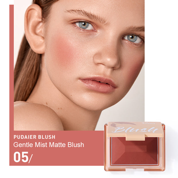 Pudaier Matte Blush Palette with Mirror Makeup Soft Mist Cheek Blush Powder 9 colors