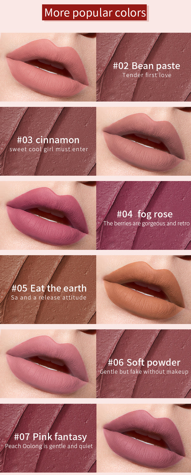 Pudaier New Matte Lip Tint Waterproof Long Lasting 12 Colors Lip Gloss