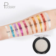 Pudaier Pro Metallic Shimmer Eyeshadow Palette Makeup Single 20 Colors Glitter